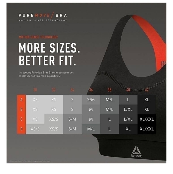 reebok Puremove Bra Motion Sense Technology New Small - Picture 8 of 8